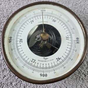Taylor Brass Barometer with White Dial